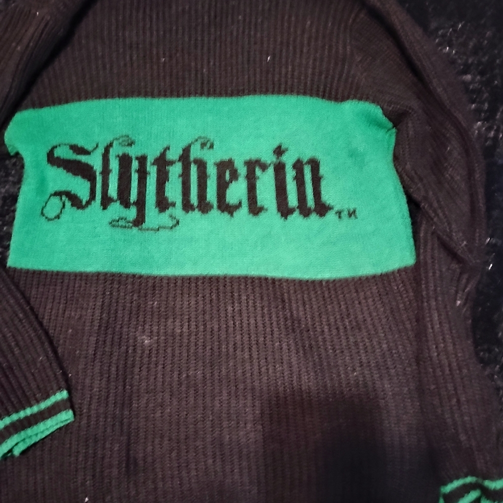 Slytherine Harry Potter Black and Green V-Neck Hooded Sweater